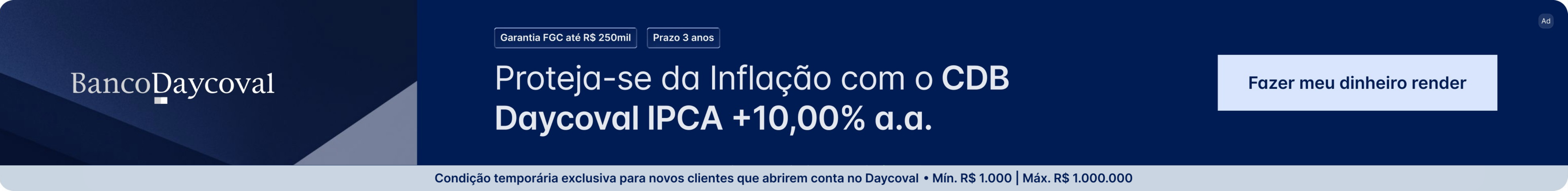 CDB Daycoval IPCA+ 10,0% a.a.