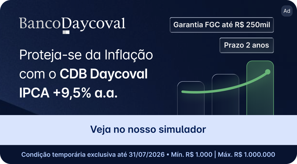 CDB Daycoval IPCA+ 9,5% a.a. prazo 2 anos