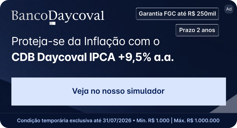 CDB Daycoval IPCA+ 9,5% a.a. prazo 2 anos
